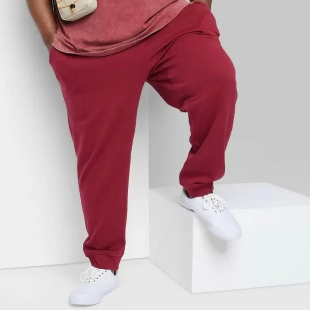 NWT! Original Use Men's Big & Tall Knit Jogger Pants Red